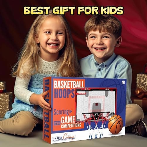 HopeRock Indoor Basketball Hoop for Kids, Over The Door Mini Basketball Hoops, with LED Light, Scoreboard, Birthday Toys Gifts for 5 6 7 8 9 10 11 12+ Year Old Boys thumbnail 7