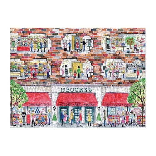 Galison Michael Storrings A Day at The Bookstore 1000 Piece Puzzle from Galison - Beautifully Illustrated Jigsaw Puzzle of a Local Bookstore, 27" x 20" Fun & Challenging, Unique Gift Idea thumbnail 3