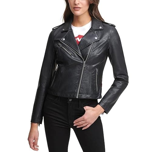 Levi's womens The Classic Faux Leather Moto Jacket (Regular & Plus Size) thumbnail 2