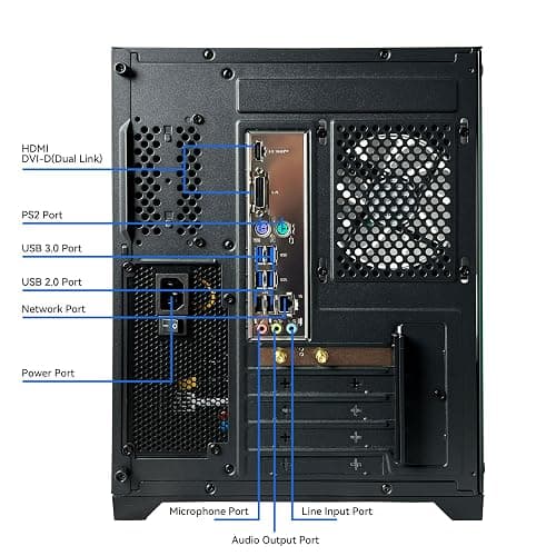 YAWYORE Gaming PC Desktop Computer AMD Ryzen 5 5600GT,16GB DDR4 3200MHz,1TB M.2 NVMe PCle4.0 Gen4,550W 80PLUS PSU,WiFi,Game Design Office Console,Sea View Room, Towers Prebuilt PC (Black) thumbnail 5
