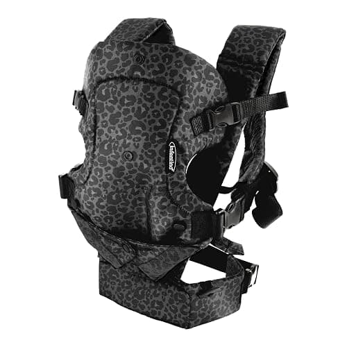 Infantino Flip Advanced 4-in-1 Baby Carrier - Ergonomic, Convertible, Face-in and Face-Out Front and Back Baby Carrier for Newborn to Toddler 8-32 lbs, Black & Gray Leopard thumbnail 9