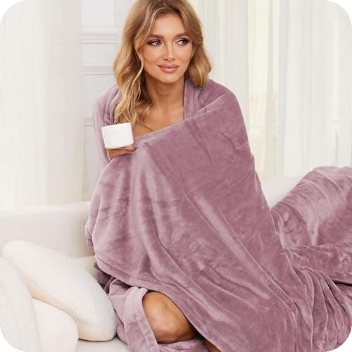LaffyLo Electric Heated Blanket Twin Size 62" x 84", Ultra Soft Flannel Heating Blanket with 4 Heat Settings, 10-Hour Auto Shutoff, ETL Listed Overheat Protection, Machine Washable, Purple thumbnail 2