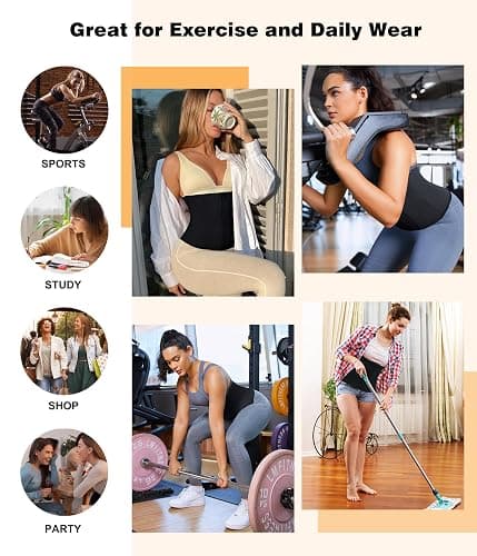 LEINIDINA Womens Waist Trainer Corset with Zipper Sweat Waist Trimmer for Women Workout Belt Corset Shapewear thumbnail 5