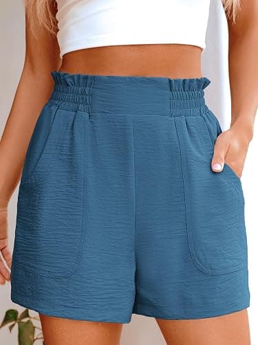ANRABESS Shorts for Women Summer Casual Elastic High Waisted Wide Leg Cute Dressy Beach Shorts 2026 Vacation Beach Clothes thumbnail 2