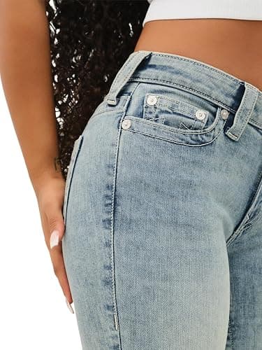 True Religion Women's Billie Mid Rise Straight Stretch Single Needle Stitching Jeans Pant thumbnail 4