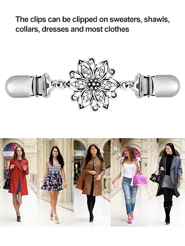 Jetec 2 Pieces Retro Sweater Shirt Dresses Cinch Clips for Women Girls Shawl Waist Cardigan Clothing Clips thumbnail 2