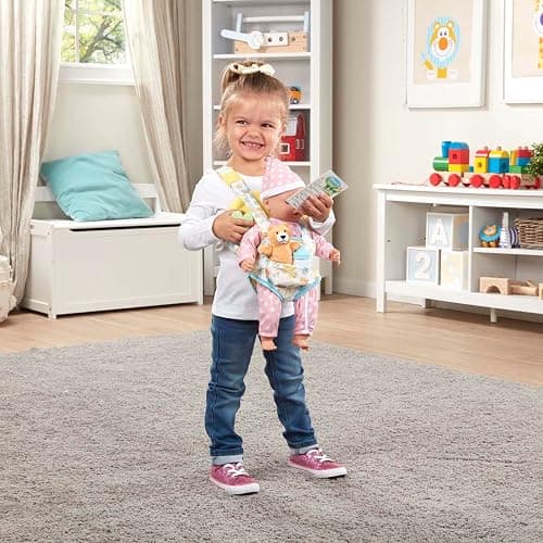Melissa & Doug Mine to Love Carrier Play Set for Baby Dolls with Toy Bear, Bottle, Rattle, Activity Card thumbnail 2