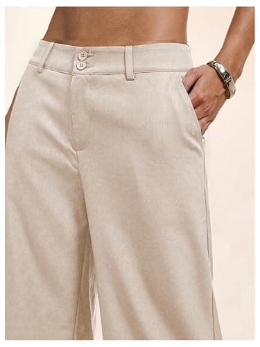 GORGLITTER Women's Dress Pants Low Rise Wide Leg Trousers Business Casual Work Dressy Low Waisted Straight Slacks Pants thumbnail 2