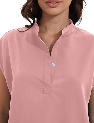 GGEH Scrub for Women Set - Stretch Scrub Top & Jogger Pants Mandarin Collar Anti-Wrinkle Scrub Suit Medical Uniform thumbnail 2