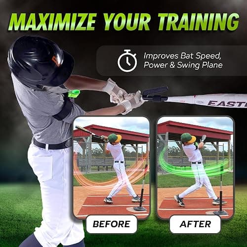 SWINGRAIL Baseball & Softball Swing Trainer + Speed Stick Training Bat + 6 Plastic Training Balls thumbnail 5