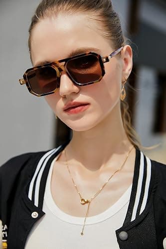 FEISEDY Vintage Square 70s Flat Aviator Sunglasses Women Men Classic Retro Stylish Frame UV400 Sunglasses B2622 thumbnail 2