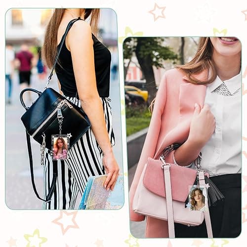 2Pcs Star Photocard Holder with Metal Chain Transparent Y2K Charm Holders Acrylic Cute Protective Photocards with Star Pendant for Idol Card Photo Album thumbnail 6
