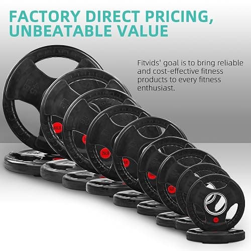 Fitvids Olympic 2-Inch Cast Iron Barbell Set, Including 300 LBS Weight Plates and 7FT Barbell Set, Multiple Packages thumbnail 4