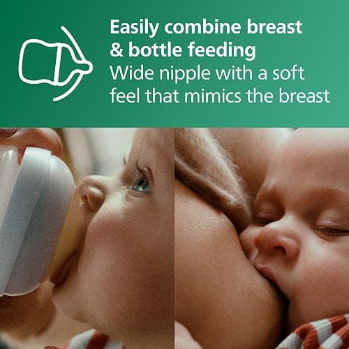 Philips Avent Natural Glass Baby Bottles with Natural Response Nipples (Medium Flow, Flow 3), 8oz, 4-Pack, SCY913/04 thumbnail 6
