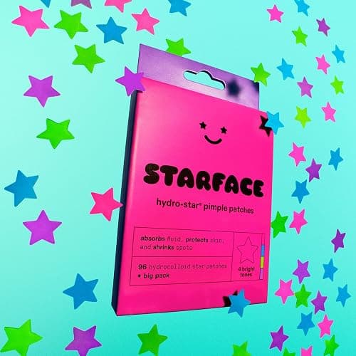 Starface Hydro-Star Party Pack Pimple Patches BIG PACK, Hydrocolloid, Clinically Proven Spot Shrinking in 6 Hours, Absorb Fluid, Reduce Redness, 4 Fun Colors, Vegan, Cruelty-Free Skincare (96 Count) thumbnail 11