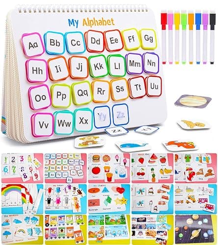 Huijing Montessori Preschool Learning Activities Busy Book - Workbook Activity Binder / Toys for Toddlers, Autism Learning Materials and Tracing Coloring Book - Image 1