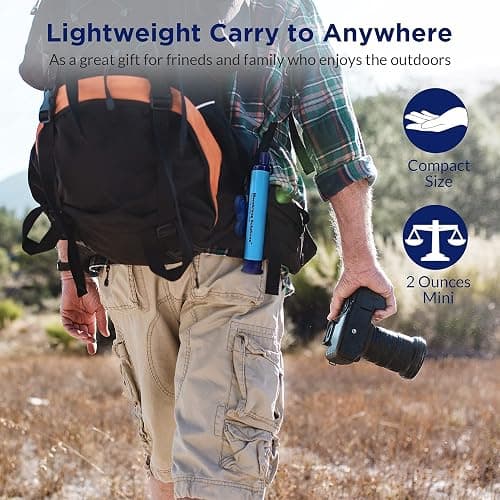 Membrane Solutions Straw Water Filter S1, NSF/ANSI 42&372&401 certificated, Survival Filtration Portable Gear, Emergency Preparedness, Supply for Drinking Hiking Camping Team Family Outing thumbnail 8