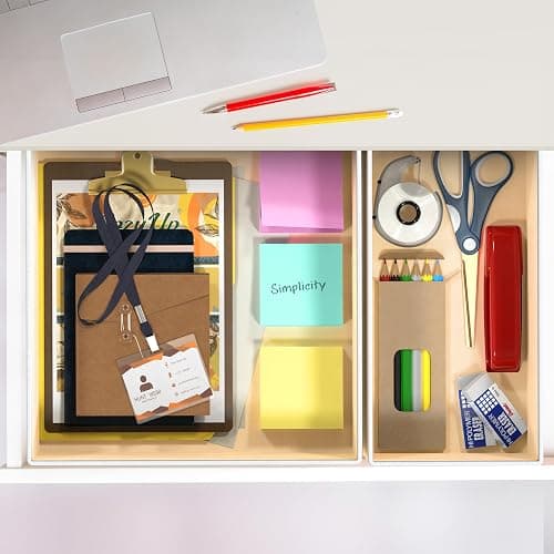SimpleHouseware Foldable Cloth Storage Box Closet Dresser Drawer Divider Organizer Basket Bins for Underwear Bras, Beige (Set of 6) thumbnail 6