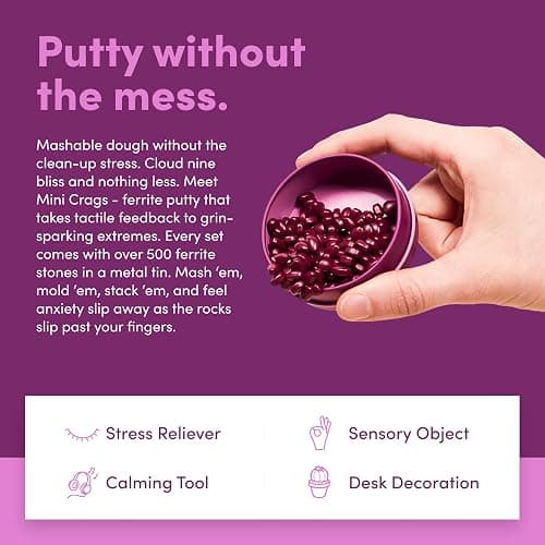 Speks Original Crags Ferrite Putty | 150+ Ferrite Stones in a Tin, Fidget Toy for Stress Relief, Sensory Desk Toy for Adults & Teens 14+ | Lavendar, Small (Iris) thumbnail 3