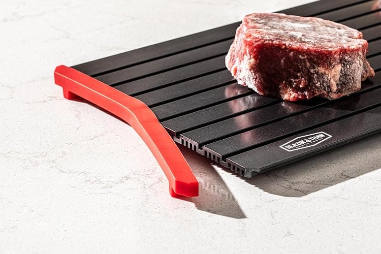BLAZIN' THAW Defrosting Tray for Frozen Meat | 14” Large-Size | Aluminium Plate for Thawing Frozen Food | Natural Thawing Process | No Microwaves, No Cold/Warm Water Required | thumbnail 8