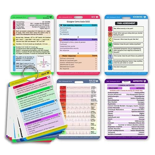 Medical Nursing Reference Card Set, Healthcare References for Students, Nursing Reference Notes, Nursing Cards, Clinical Badge Cards, Educational - Image 1