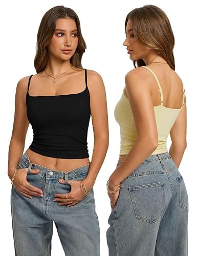 Missclub 3 Pack Womens Double Lined Spaghetti Strap Tank Top Square Neck thumbnail 2