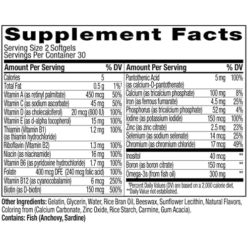 OLLY Ultra Women's Multi Softgels, Overall Health and Immune Support, Omega-3s, Iron, Vitamins A, D, C, E, B12, Daily Multivitamin, 30 Day Supply - 60 Count thumbnail 9