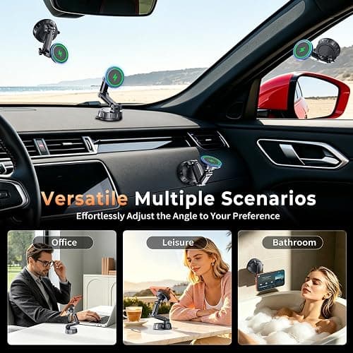 for MagSafe Car Mount Charger, Strong Magnetic Phone Holder for Your Car | Magnetic Adjustable Wireless Car Charger Fast Charging, Stable Phone Mount for Dash/Windshield, fits Phone 17 16 15 14 13 12 thumbnail 2