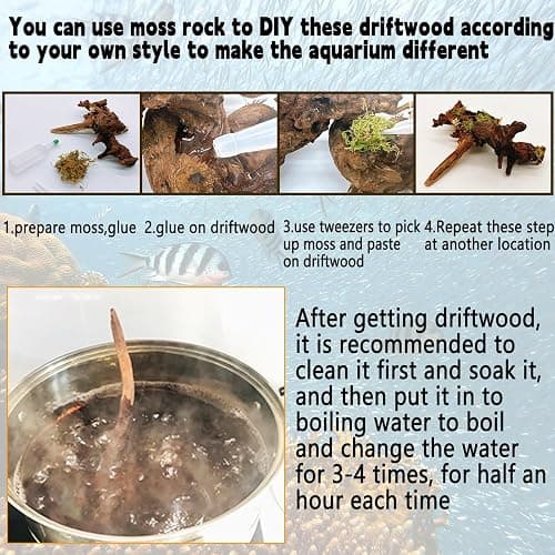 Hamiledyi Aquarium Driftwood 3PCS Natural Trunk Driftwood Assorted Branches 8-12" Reptile Wood Decor Terrarium Ornament Fish Tank Decoration thumbnail 4