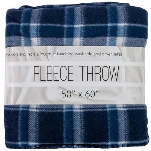50x60 Throw Blankets, Plaid Fleece Throw Blankets for Bedroom, Couch, Livingroom, Chair, Pets, Outdoors (Blue) thumbnail 7