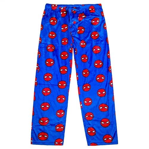 Spider-Man Mask Logo Pattern Sueded Fleece Sleep Pants - Image 1