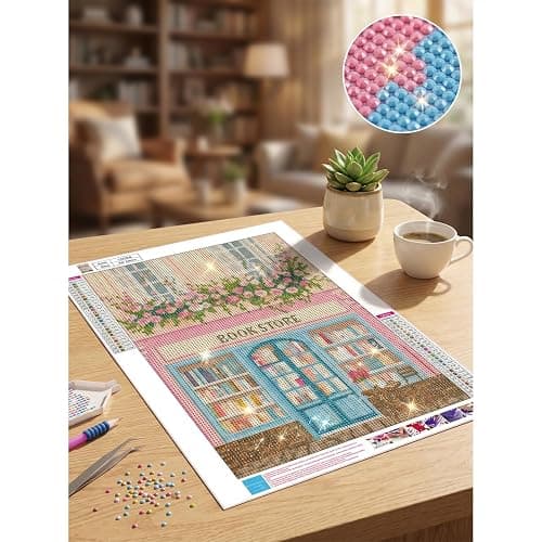 Cozy Rainy Porch Diamond Painting Kits for Adults - Diamond Art Kits for Beginner, DIY Full Drill Round Diamond Dots Paintings with Diamonds 5D Gem Art and Crafts Crystal Home Wall Decor 12x16inch thumbnail 9