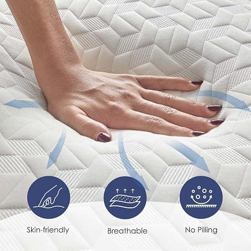 Twin Size Mattress, 6 Inch Twin Gel Memory Foam Mattress for Cool Night & Pressure Relief, Medium Firm in a Box, Back Pain Relief, Washable Cover, 75”x39”x6” (6 Inch, Twin) thumbnail 4