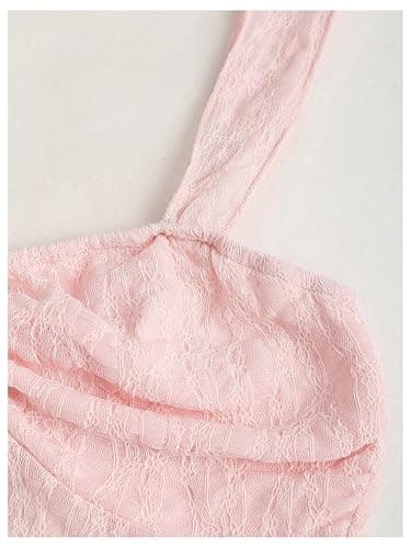 SOLY HUX Women's Babydoll Tops Cute Summer Lace Tops | Peplum Tops, Sleeveless, Tie Front, Going Out Tops, Coquette Clothes thumbnail 5
