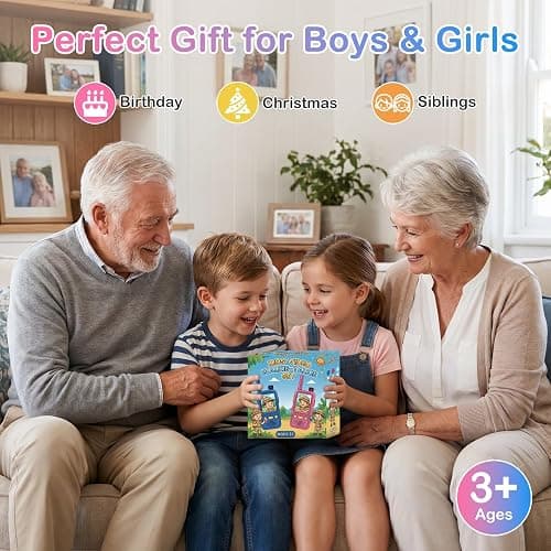 Video Walkie Talkies for Kids 3-8, Rechargeable Walkie Talkies with 180°Rotating Camera & 4 Voice Changer, 2-Way Video & Voice Chat Toy, 600FT Long Range, Birthday Gifts for Boy Girl thumbnail 6