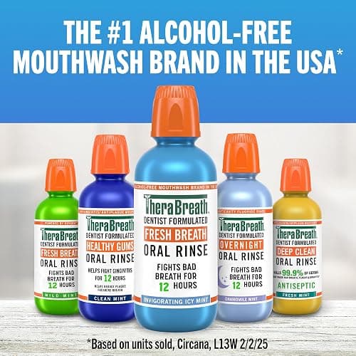 TheraBreath Fresh Breath Mouthwash, Icy Mint Flavor, Alcohol-Free, 16 Fl Oz (Pack of 2) thumbnail 8