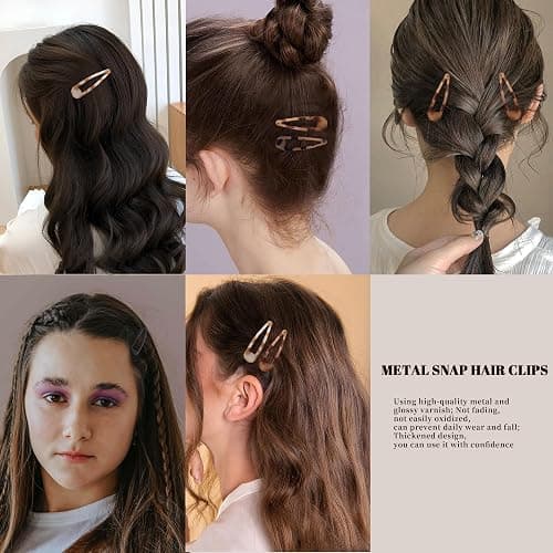 Cptots Small Hair Barrettes For Women No Slips Metal Snap Clips For Thin And Fine Hair,Matte Black Tortoiseshell,20 PCS,1.97 x 0.5 Inch. thumbnail 7