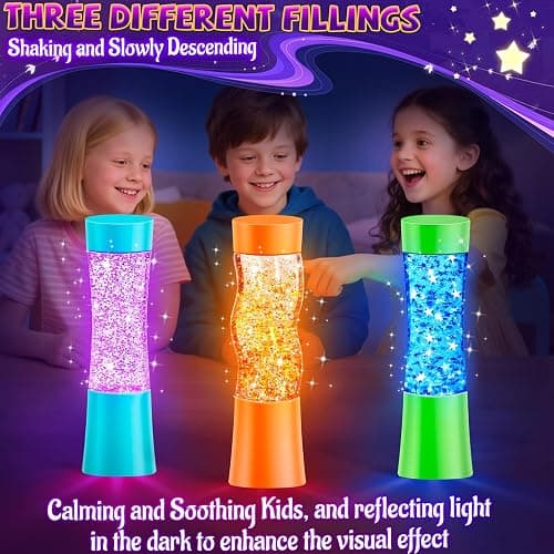 Subao 3 Pack Light Up Sensory Tubes Anxiety Relief Items,Fidget Toys for Kids & Adults,Sensory Toys for Kids with Autism Calm Down Corner Supplies,Preschool & Kindergarten Classroom Must Haves thumbnail 4