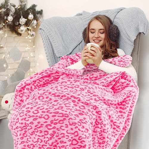 Pink Throw Blanket for Girls, Warm Soft Fuzzy Cute Small Fleece Toddler Throw Blanket for Lap Nap Daycare, Pink Gifts for Girls Women, Home Room Decor, 40x50 Inches thumbnail 2