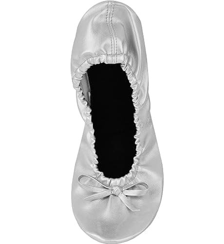Women's Foldable Flats – Portable Ballet Slippers Shoes for Travel, Wedding – Fits in Purse thumbnail 4