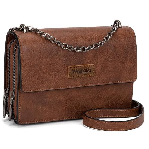 Wrangler Flap Crossbody Purse for Women Shoulder Bag Vintage Wallets with Chain Strap - Image 1