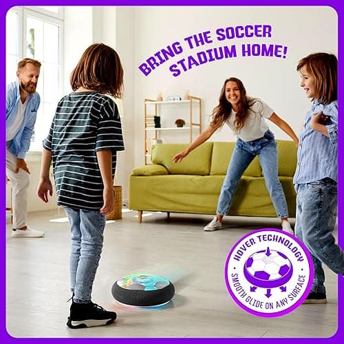 Hover Soccer Ball for Kids - Boy Birthday Gifts - Indoor Toy Games Gift for Boys Age 6, 7, 8, 9, 10, 11, 12 Year Old - Light-Up Toys Game for Kid - 6-8, 8-12 - Gift for 8 Year Olds (Single) - Single thumbnail 6