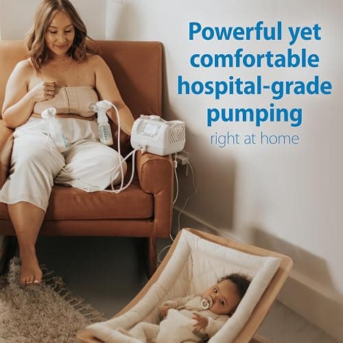 Dr. Brown's Customflow Hospital Strength Double Electric Breast Pump with Adjustable Settings, includes Breast Milk Collection Bottles, Flanges & Other Pumping Essentials - Breast Pump Gift Set thumbnail 2