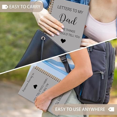 OINDADE Memorial Gifts for Loss of Dad Grief Notebook Journal, Letters to My Dad in Heaven Journal, Sympathy Notebooks Gifts for Loss of Dad Father, In Loving Memory Sympathy Gifts, 6x8.2In thumbnail 5