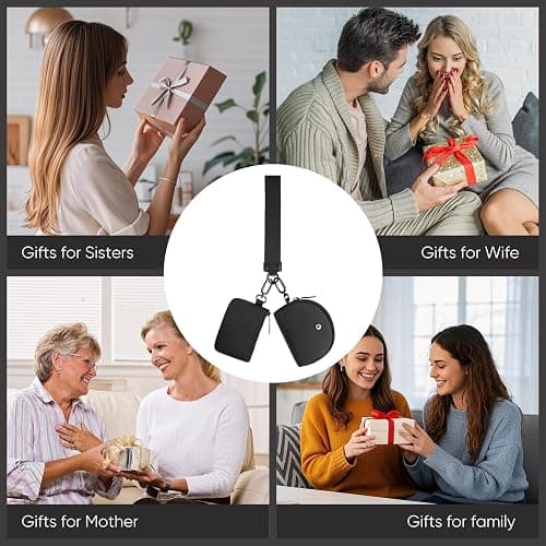 KeyChain Wallet Wristlet Wallets For Women Mini Zip Dual Pouch Wristlet thumbnail 6