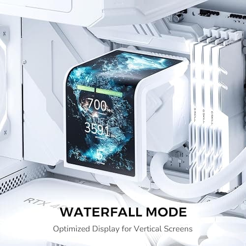 TRYX PANORAMA SE 360 ARGB White 360mm AIO Rotatable 6.67'' AMOLED Curved Screen 3D Anamorphic Effect Customizable AIO Cooler 360mm White Asetek Adela 280w TDP Intel LGA 1851/1700/1200/115X AMD AM5/AM4 thumbnail 6