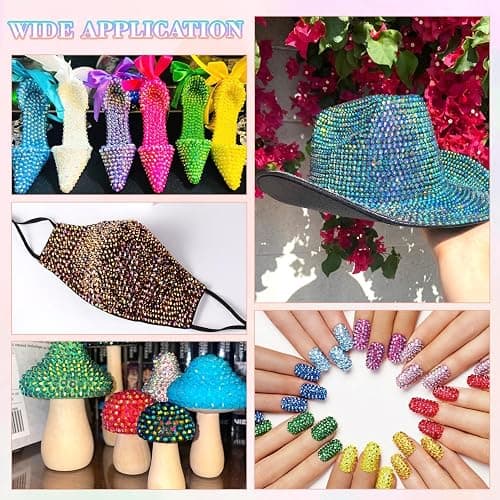 BELLEBOOST 40000Pcs 40 Colors Jelly Rhinestones Bedazzling kit, 3mm Multicolor Resin Flatback Gems for Diamond Art, Bedazzler Kit with 3Pcs 10ml B7000 Jewelry Glue for Crafting Book Shoes Nail Art thumbnail 6