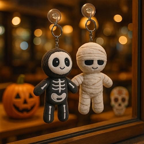 CNAANA Halloween Black Skull Plushies Figure, Skeleton Stuffed Toy for Holiday Decor & Gifting (7.6inch) thumbnail 7