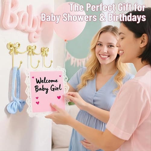 KYIAANY Gold Bow Hooks for Girls: Cute Triple Bows Hooks Wall Mount for Nursery Bedroom Bathroom for Hanging Towel Bag Robe Jewelry - Metal 3 Hooks Coquette Room Decor for Girly Daughter Kids Baby thumbnail 9
