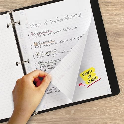 Five Star Loose Leaf Paper + Study App, Wide Ruled Filler Notebook Paper, Reinforced, Fights Ink Bleed, 8" x 10-1/2", 80 Sheets (150002) thumbnail 5